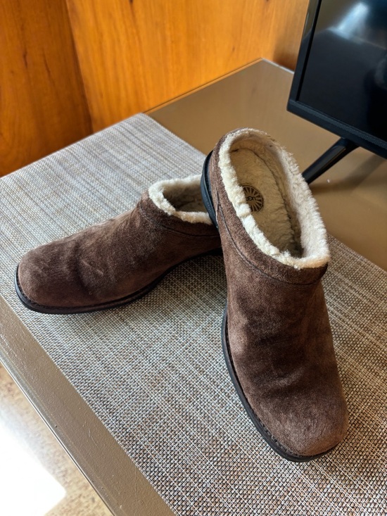 UGG Shoes - UGG Brown Suede Shearling-Lined Women's Clog Mules